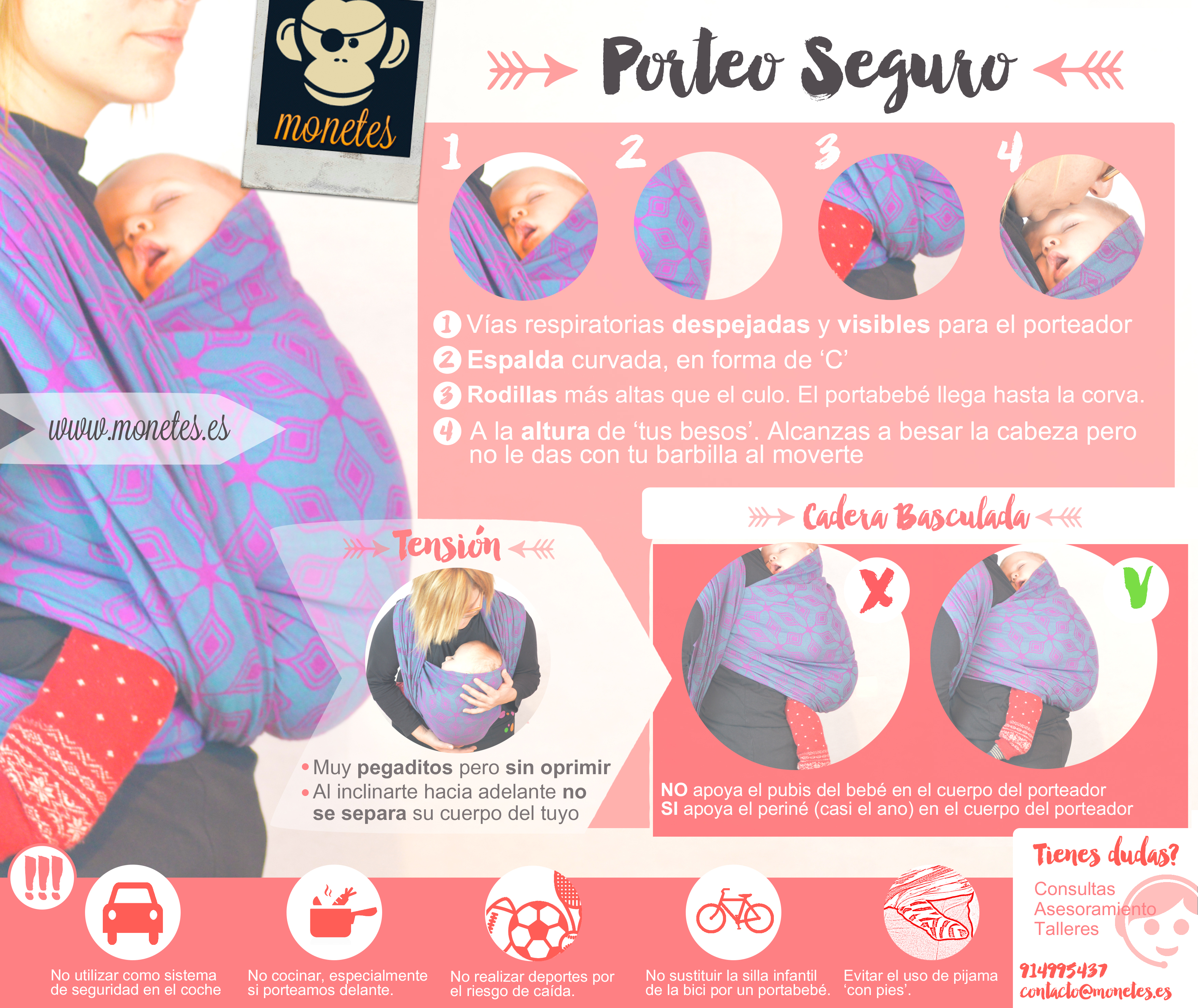 Infografía Porteo Seguro – Porteo ergonómico